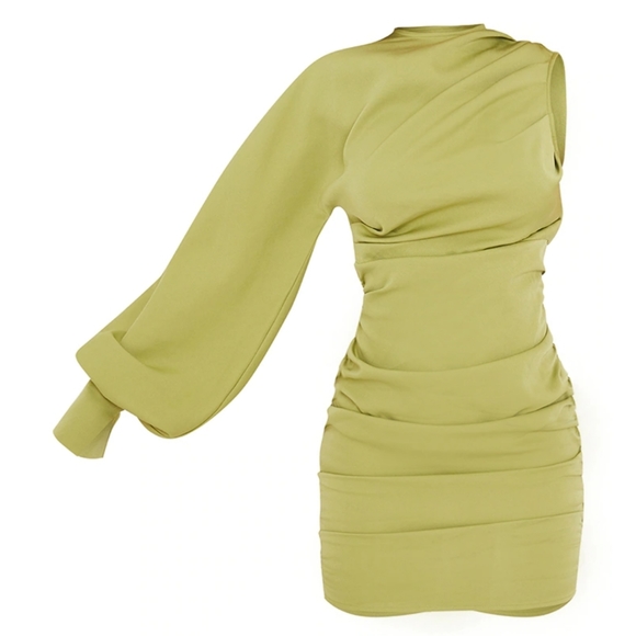 PrettyLittleThing Sage Green Dress Size US 2 - Picture 1 of 4